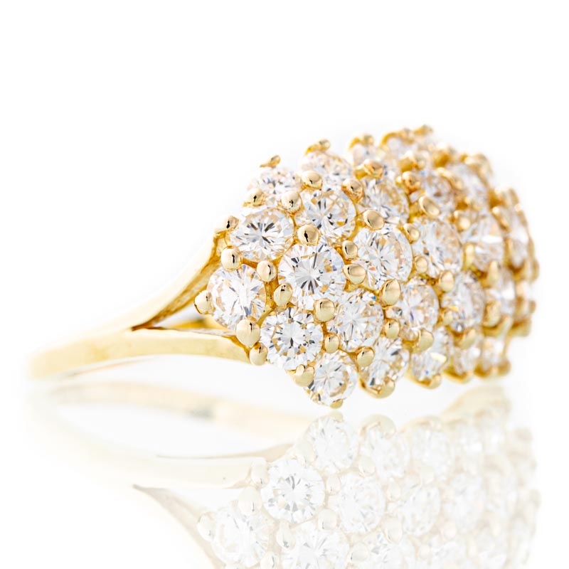 Diamond Bouquet ring in 18k yellow gold.