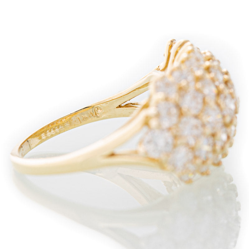 Diamond Bouquet ring in 18k yellow gold.