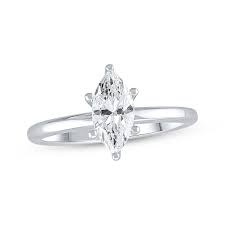 14KT White Gold Solitaire .34 ct Marquise D-VS1