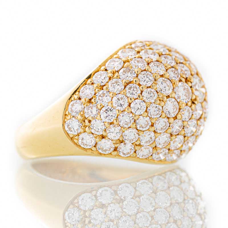 Infinite diamond dome ring in 18k gold.