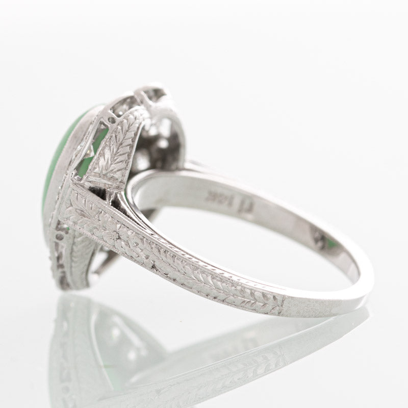 Harmony Jade diamond ring in 14k white gold.