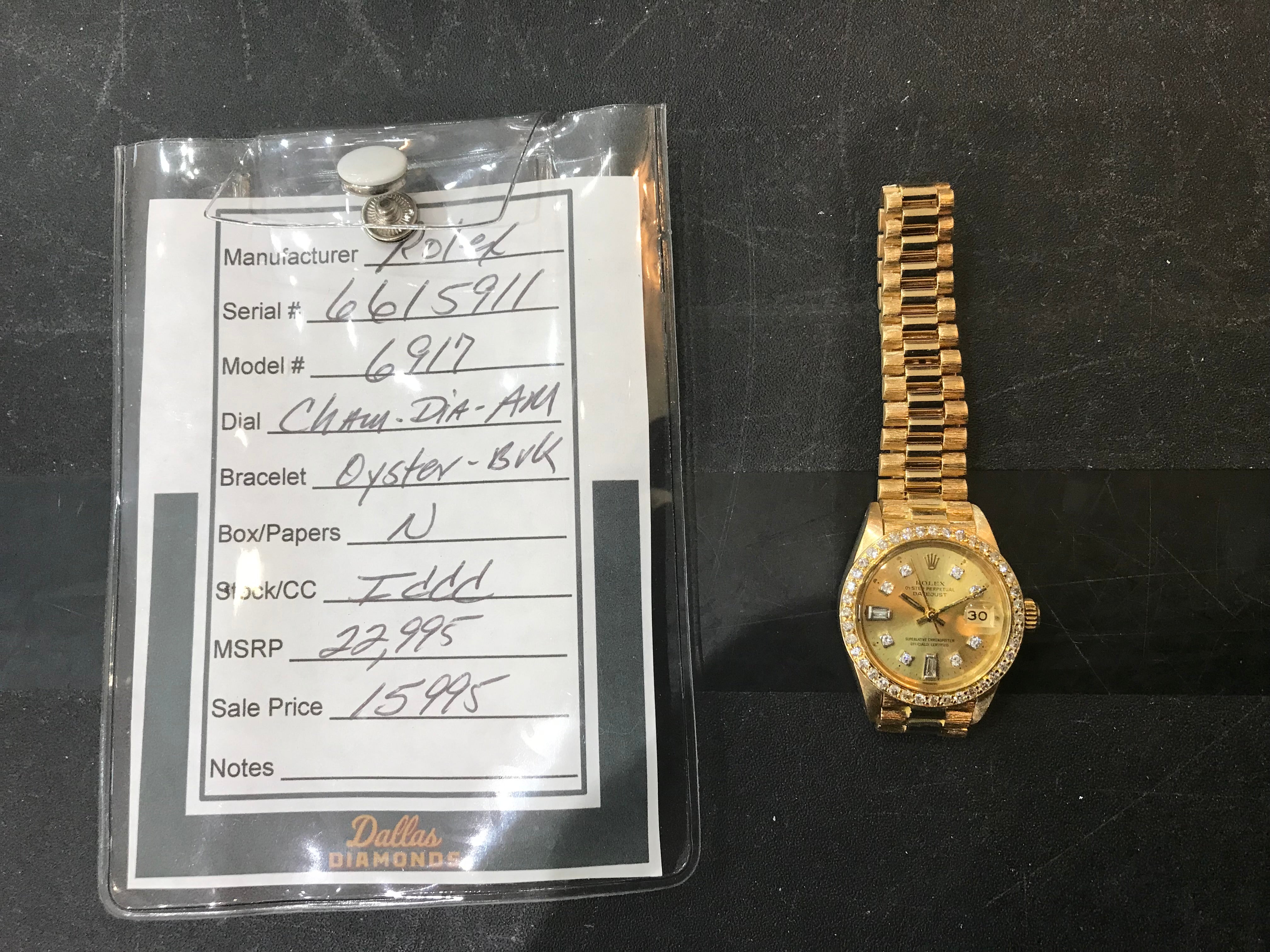 ROLEX OYSTER PERPETUAL DATEJUST 18K Yellow Gold Watch