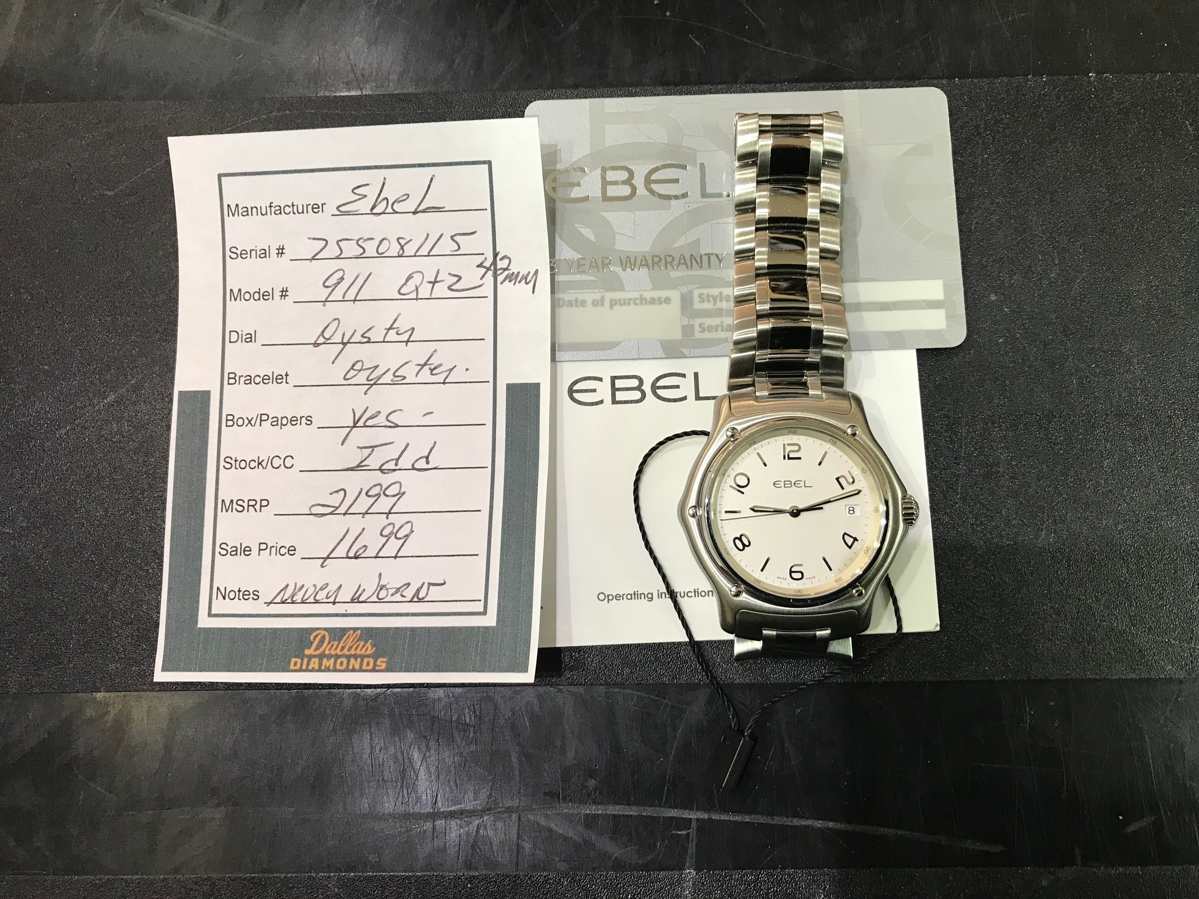 Ebel Stainless Steel 911 Quartz Watch