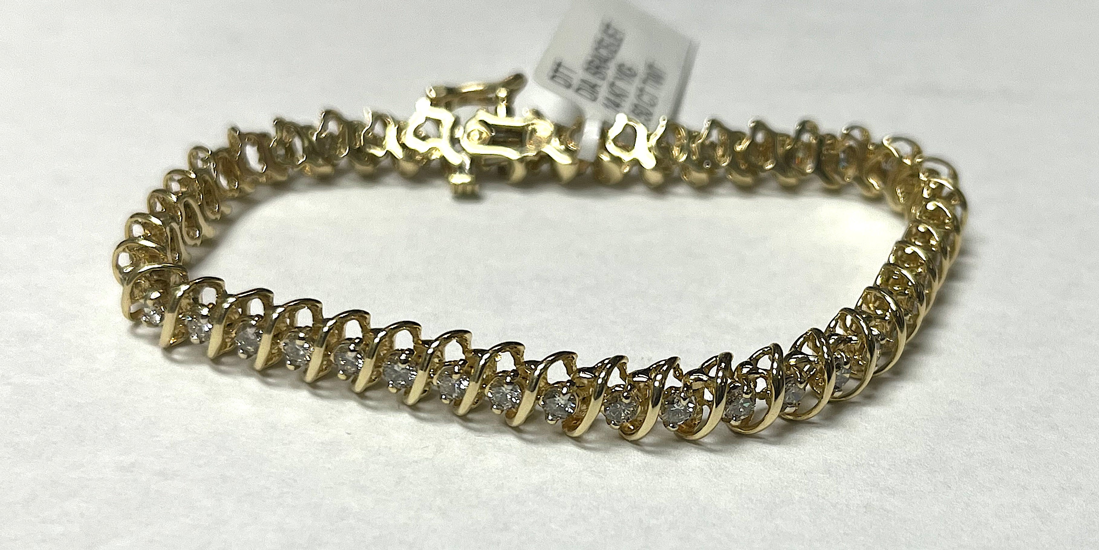 14K Yellow Gold Diamond Bracelet 3.50 CT TWT