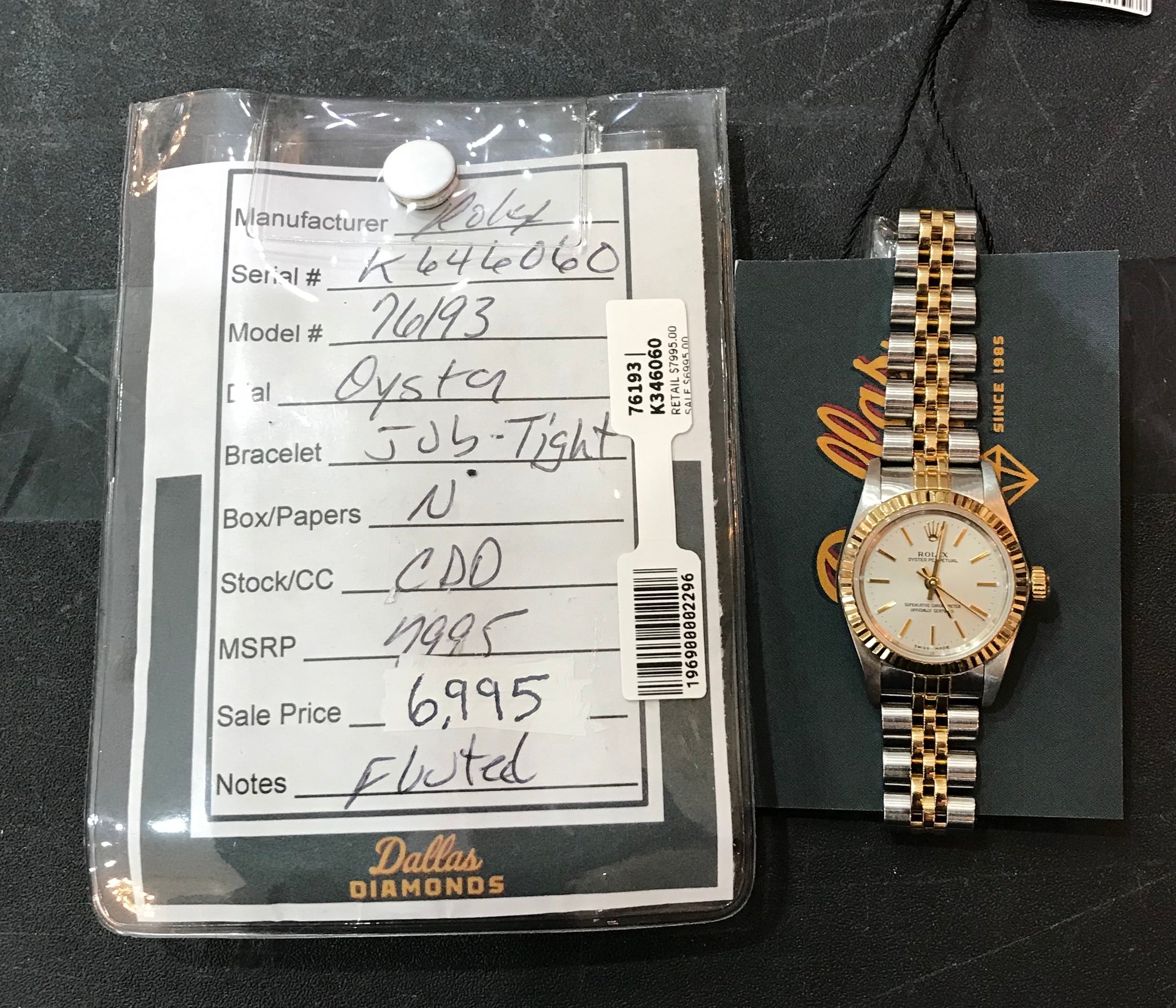 Rolex Oyster Perpetual 76193 Two Tone