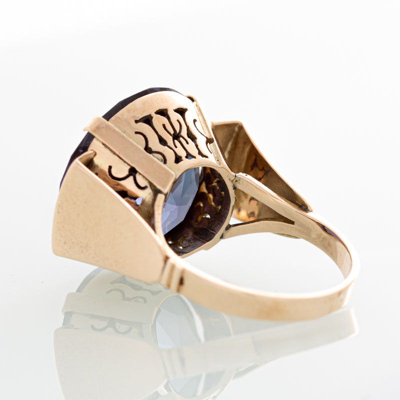 Yellow Gold Men's Lab Created Alexandrite Rings Rashida Lab