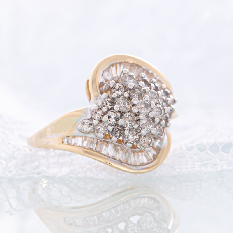 Susy Q diamond ring in 14k yellow gold.